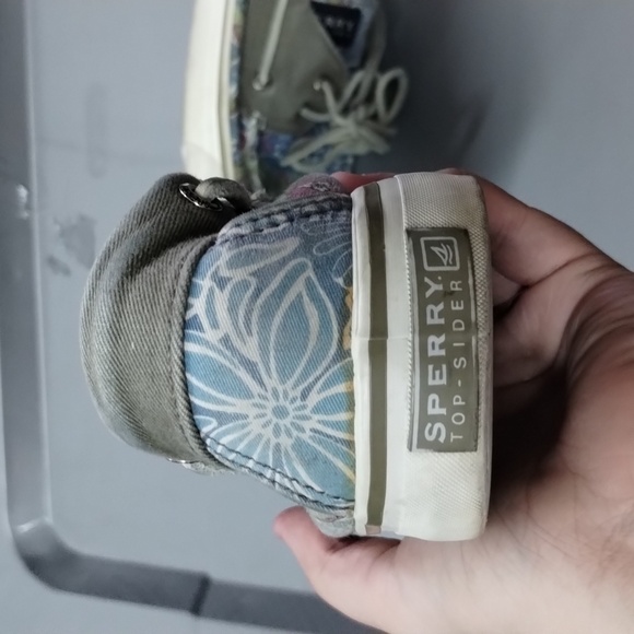 Sperry Top Sider Bahama Womens 10 Boat Shoe Blue/Purple Floral Canvas Loafers - Picture 6 of 9